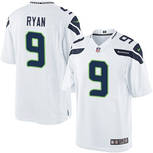 Men's Limited Jon Ryan Nike Jersey White Road - #9 NFL Seattle Seahawks